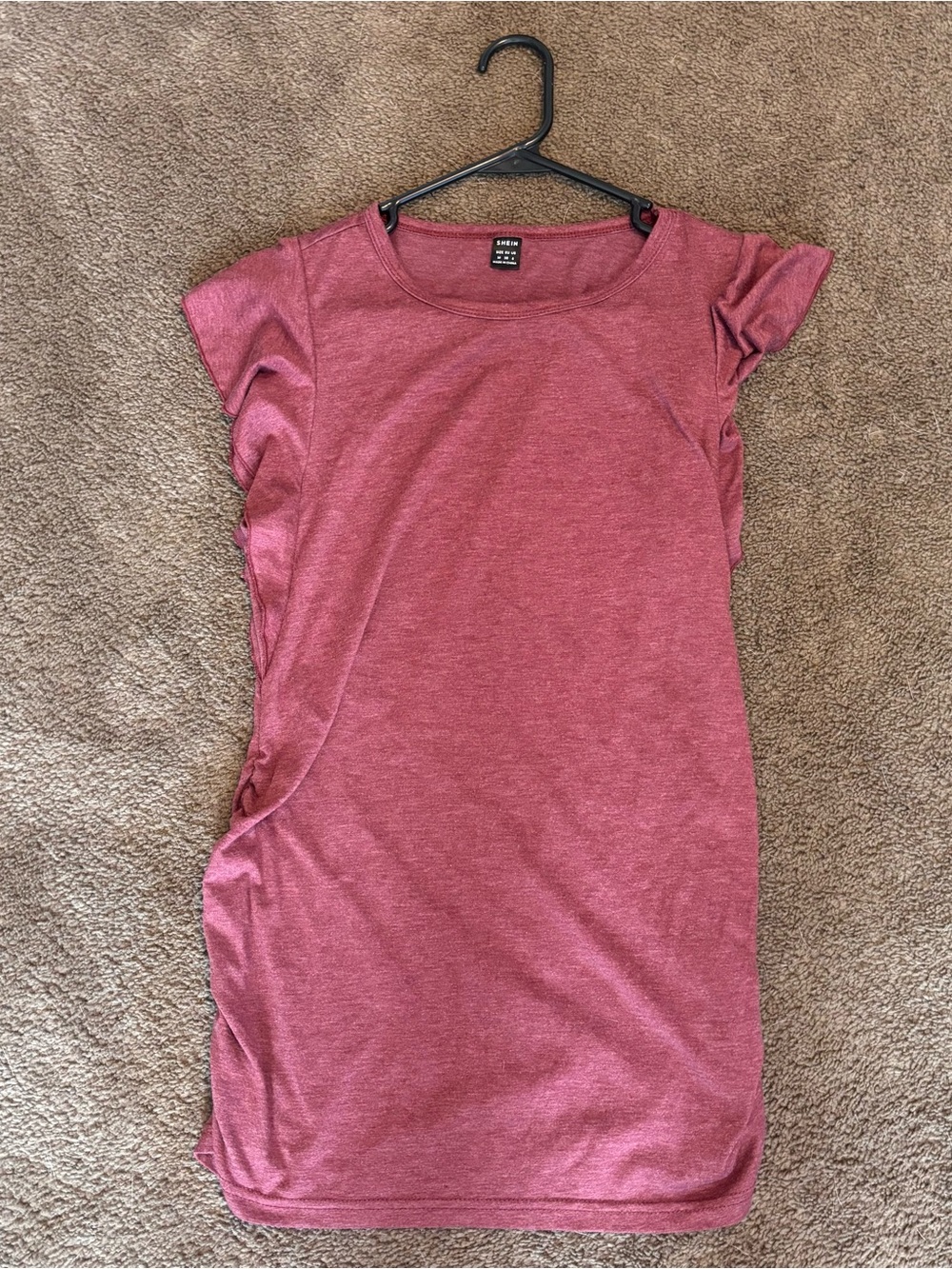 SHEIN Heathered Burgundy Mini Dress